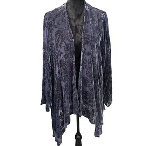 Love and Liberty Purple Burnout Velvet Duster Ethereal Goth Cardigan Sz‎ S